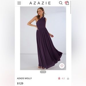 Azazie One Shoulder Bridesmaid Dress with Pockets— Molly in Plum
